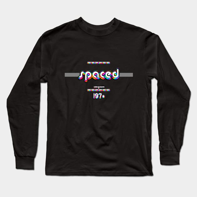 Spaced 1970 ColorGroove Retro-Rainbow-Tube nostalgia (wf) Long Sleeve T-Shirt by Blackout Design